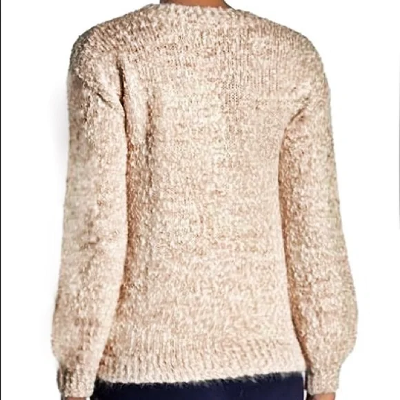 NWT Philosophy Cream and Tan Long Sleeve Knit Sweater Size Medium - Picture 6 of 8